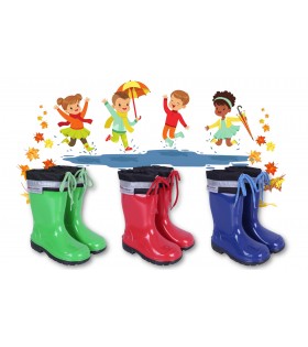 Rote Gummistiefel Regenstiefel Regenschuhe für Kinder bequem rutschfest rückstrahlend KIM LEMIGO