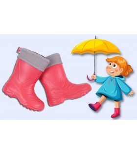 Korallenrote Regenstiefel/Gummistiefel für Kinder TERMIX LEMIGO