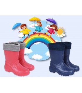 Korallenrote Regenstiefel/Gummistiefel für Kinder TERMIX LEMIGO