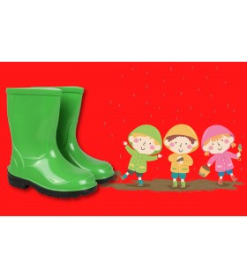 Hellgrüne Gummistiefel Regenstiefel Regenschuhe für Kinder wasserfest bequem OLI LEMIGO