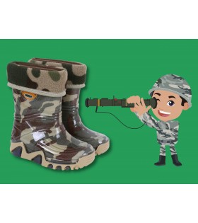 Gefütterte Regenstiefel Gummistiefel Militärmuster DEMAR