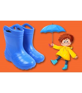 Blaue Kinder-Gummistiefel, Gießkanne KOLMAX