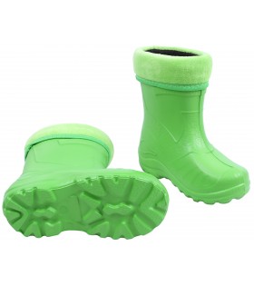 Hellgrüne, gefütterte Kinder-Gummistiefel KOLMAX