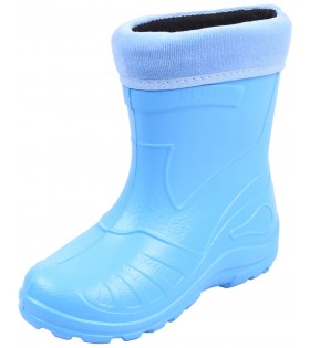 Hellblaue gefütterte Gummistiefel/Regenstiefel für Kinder KOLMAX