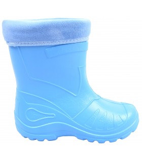 Hellblaue gefütterte Gummistiefel/Regenstiefel für Kinder KOLMAX