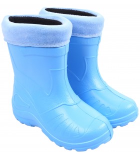 Hellblaue gefütterte Gummistiefel/Regenstiefel für Kinder KOLMAX