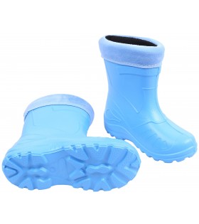 Hellblaue gefütterte Gummistiefel/Regenstiefel für Kinder KOLMAX