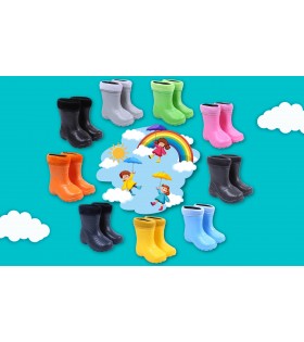 Hellblaue gefütterte Gummistiefel/Regenstiefel für Kinder KOLMAX