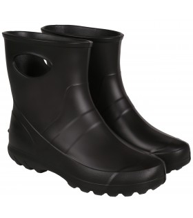 Schwarze Gartenstiefel aus Schaumstoff für Damen + Gartenhandschuhe im Set