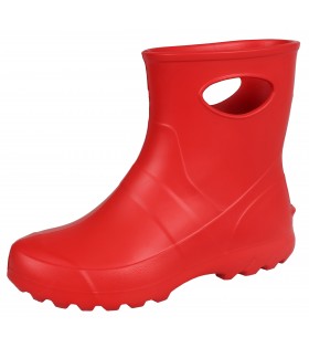 Damen EVA-Schaumstoff-Gummistiefel, rot mit Innensohle LEMIGO Garden