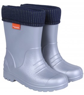 Silberfarbene gefütterte Gummistiefel für Kinder DINO DEMAR