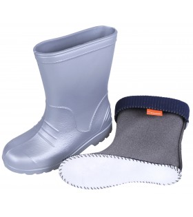 Silberfarbene gefütterte Gummistiefel für Kinder DINO DEMAR