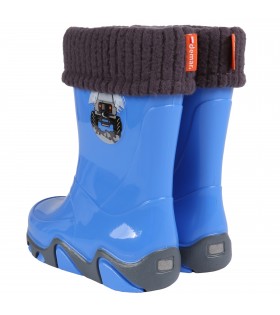 Gefütterte, blaue Gummistiefel mit Autoaufdruck STORMER LUX D Demar