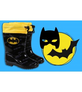 Batman Schwarze Regenstiefel für Jungen mit Strickbündchen, Gummistiefel