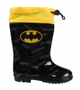 Batman Schwarze Regenstiefel für Jungen mit Strickbündchen, Gummistiefel