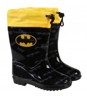 Batman Schwarze Regenstiefel für Jungen mit Strickbündchen, Gummistiefel