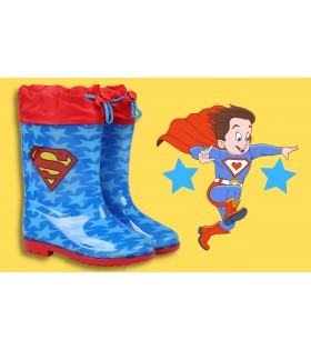 Superman Gummistiefel mit Strickbündchen, für Jungen, blau