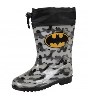 Batman Schwarze Gummistiefel für Jungen, mit Strickbündchen, Militär-Print