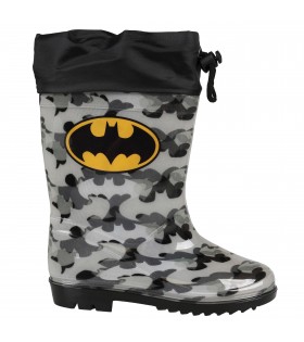 Batman Schwarze Gummistiefel für Jungen, mit Strickbündchen, Militär-Print