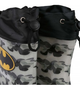 Batman Schwarze Gummistiefel für Jungen, mit Strickbündchen, Militär-Print