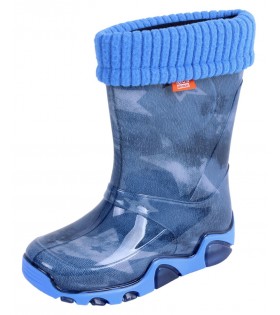 Blaue, gefütterte Gummistiefel mit Sternen-Print DEMAR