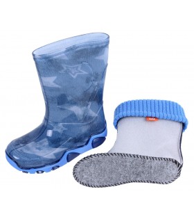 Blaue, gefütterte Gummistiefel mit Sternen-Print DEMAR