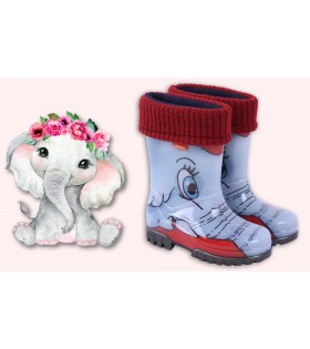 Gefütterte Gummistiefel für Kinder Elefant DEMAR