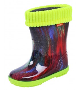 Bunte, gefütterte Regenstiefel Neonfarbe DEMAR