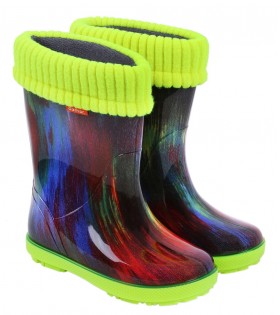 Bunte, gefütterte Regenstiefel Neonfarbe DEMAR