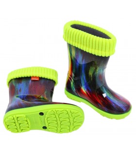 Bunte, gefütterte Regenstiefel Neonfarbe DEMAR