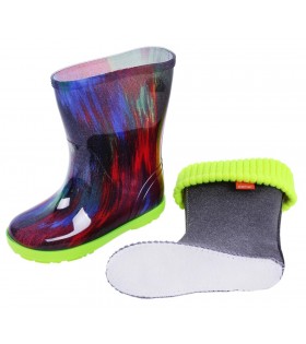 Bunte, gefütterte Regenstiefel Neonfarbe DEMAR