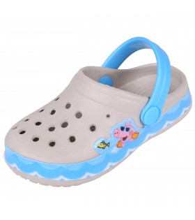 Grau-blaue Clogs/Badelatschen Badeschuhe Gartenschuhe für Kinder George Peppa Pig Peppa Wutz praktisch bequem pflegeleicht