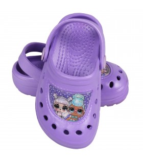 Violette Badelatschen/Gartenclogs für Kinder LOL SURPRISE