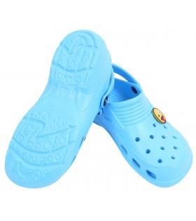 Himmelblaue Clogs Gartenclogs Badeschuhe für Kinder mit Emoticon leicht bequem mit Lüftungsöffnungen LEMIGO