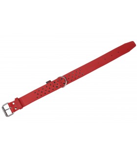 Rotes Lederhalsband mit Nieten 50mm/60cm