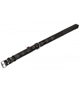 Schwarzes Lederhalsband mit Nieten, Hundehalsband 40mm/57cm