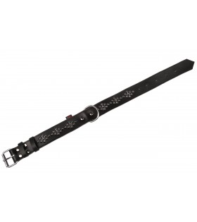 Schwarzes Hundehalsband aus Leder mit Nieten 40mm/67cm