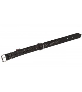 Schwarzes Hundehalsband aus Leder mit Nieten 40mm/46cm