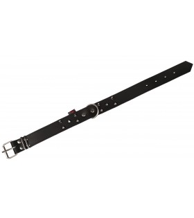 Schwarzes Hundehalsband aus Leder mit Nieten 40mm/57cm