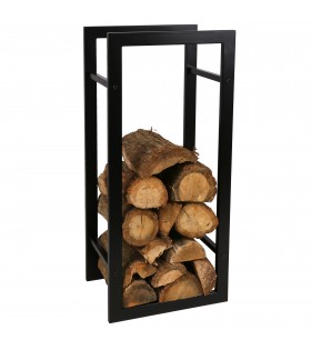 Czarny, metalowy stojak na drewno, wysoki 40x30x90 cm JESION