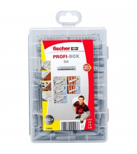 Fischer PROFI-BOX Kołki rozporowe SX 6, 8 i 10 - Zestaw 132 elementów