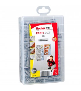 Fischer PROFI-BOX Kołki rozporowe SX 6, 8 i 10 - Zestaw 132 elementów