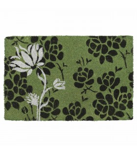 Herbst, grüne Kokosnuss-Fußmatte, florale PVC-Hausfußmatte 40x60cm