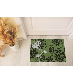 Herbst, grüne Kokosnuss-Fußmatte, florale PVC-Hausfußmatte 40x60cm