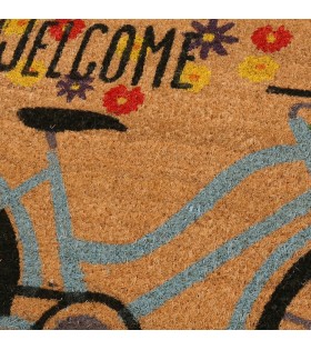 Herbst-Kokos-Fußmatte, PVC-Hausfußmatte, Fahrrad, Aufschrift Welcome 40x60cm