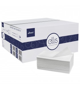 ELLIS Professional Celulozowy, dwuwarstwowy ręcznik składany, ręcznik papierowy biały
