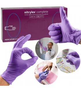 Lawendowe rękawiczki nitrylowe NITRYLEX Complete 100szt