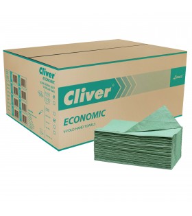 Cliver Ekologiczny, jednowarstwowy ręcznik składany, zielony ręcznik papierowy