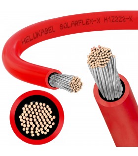 Rotes Kabel für Photovoltaikanlagen 4mm - SOLARFLEX-X H1Z2Z2-K