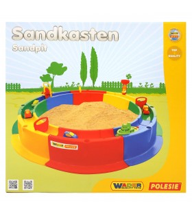 Sandkasten „Band“ Ø1360 mm mit Zubehör, Sandkasten aus Bauklötzen